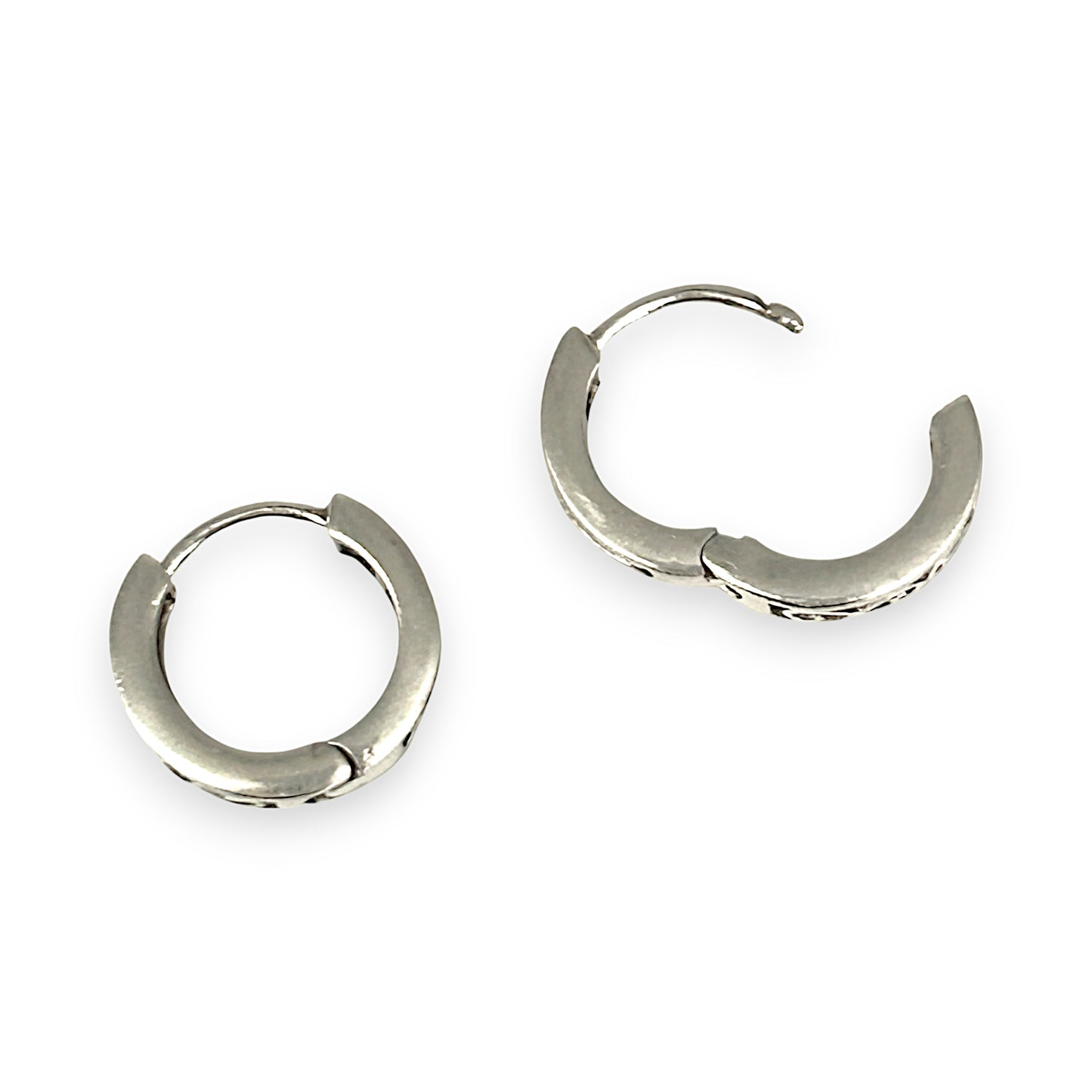 SILVER DEAL | Sterling Silver Aurora Four CZ Huggies Earrings