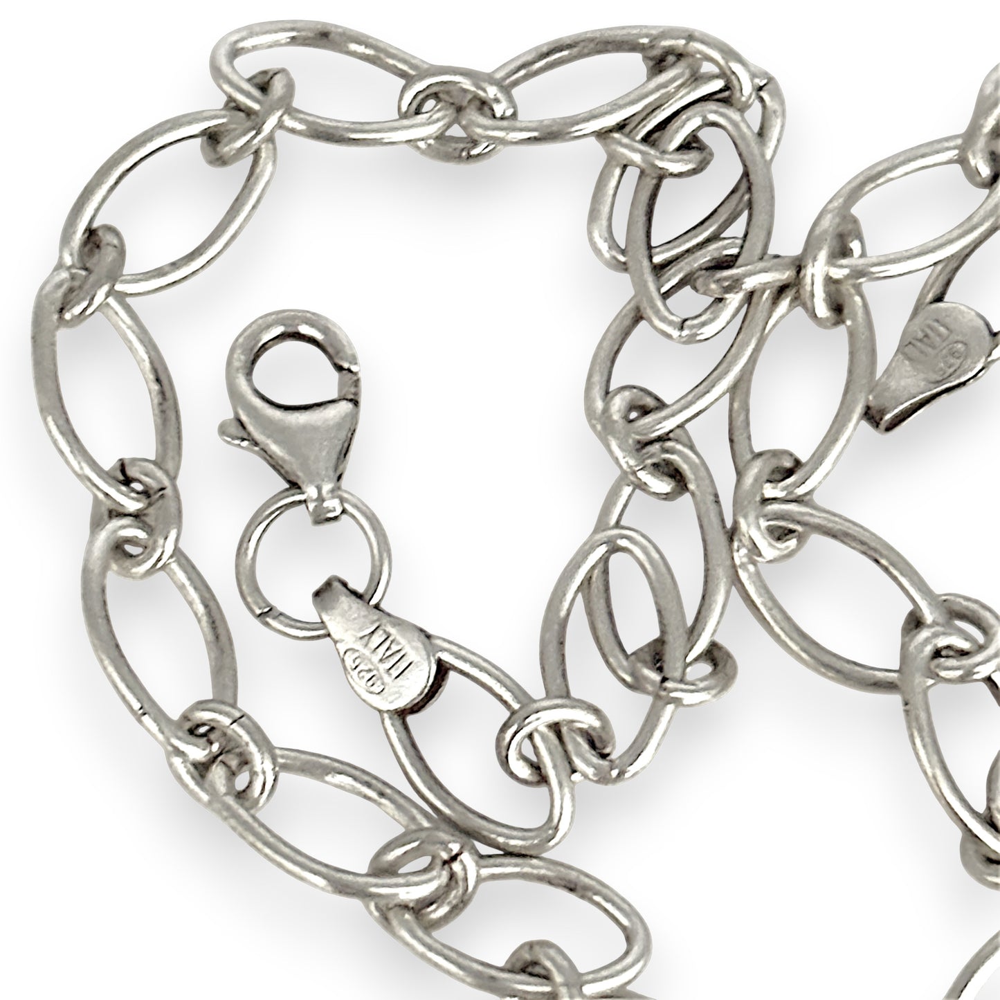 SILVER DEAL | Sterling Silver Asymmetrical Heart Pendant Necklace 42cm