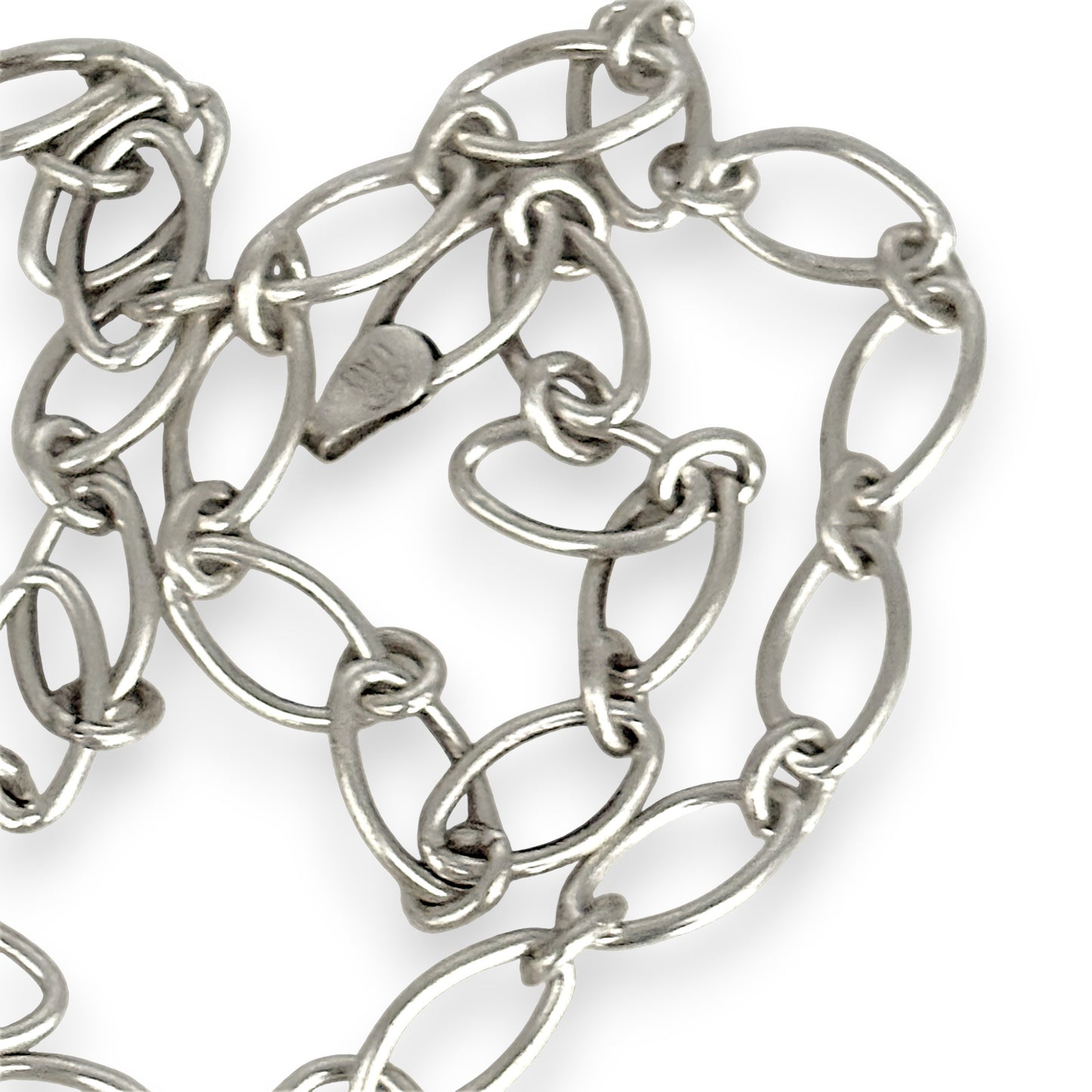 SILVER DEAL | Sterling Silver Asymmetrical Heart Pendant Necklace 42cm
