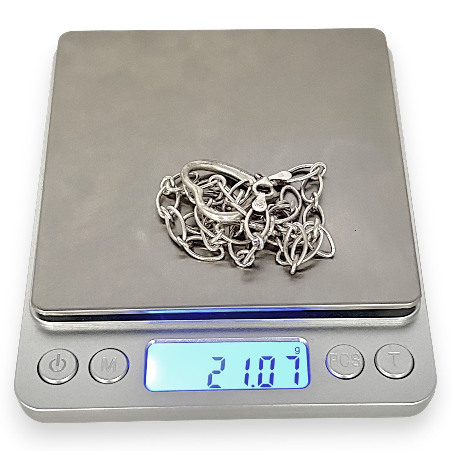SILVER DEAL | Sterling Silver Asymmetrical Heart Pendant Necklace 42cm