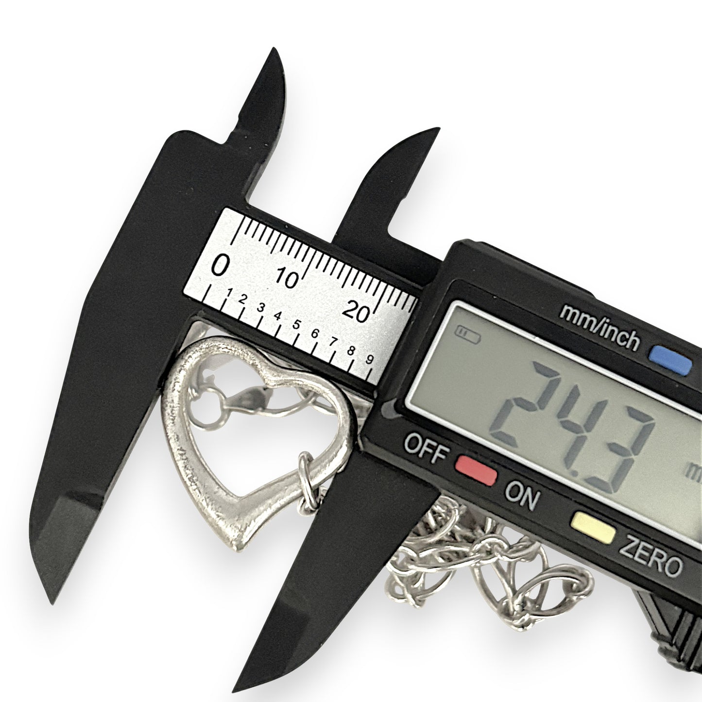 SILVER DEAL | Sterling Silver Asymmetrical Heart Pendant Necklace 42cm