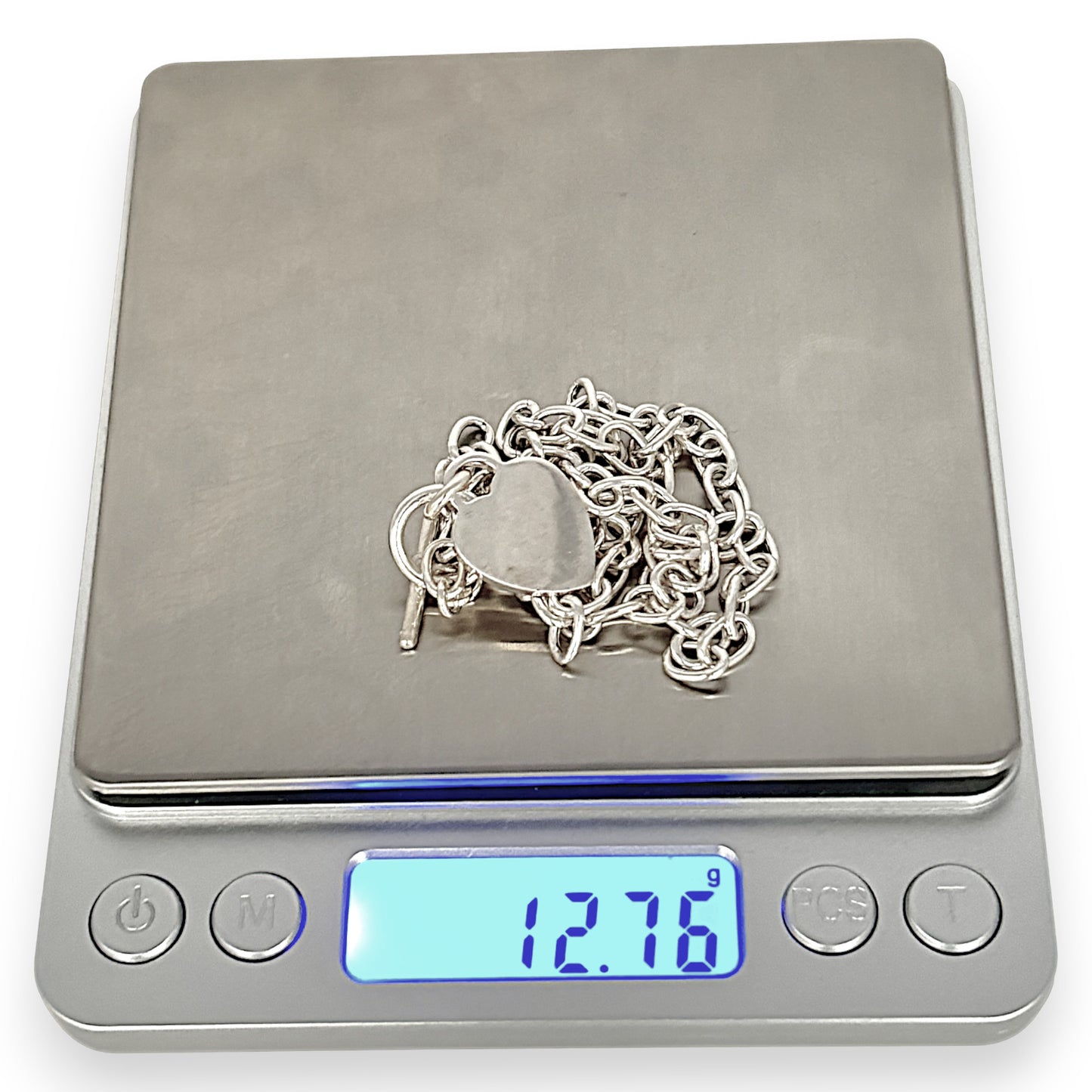 SILVER DEAL | Sterling Silver Solid Heart Toggle Necklace 42cm