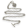 SILVER DEAL | Sterling Silver Solid Heart Toggle Necklace 42cm