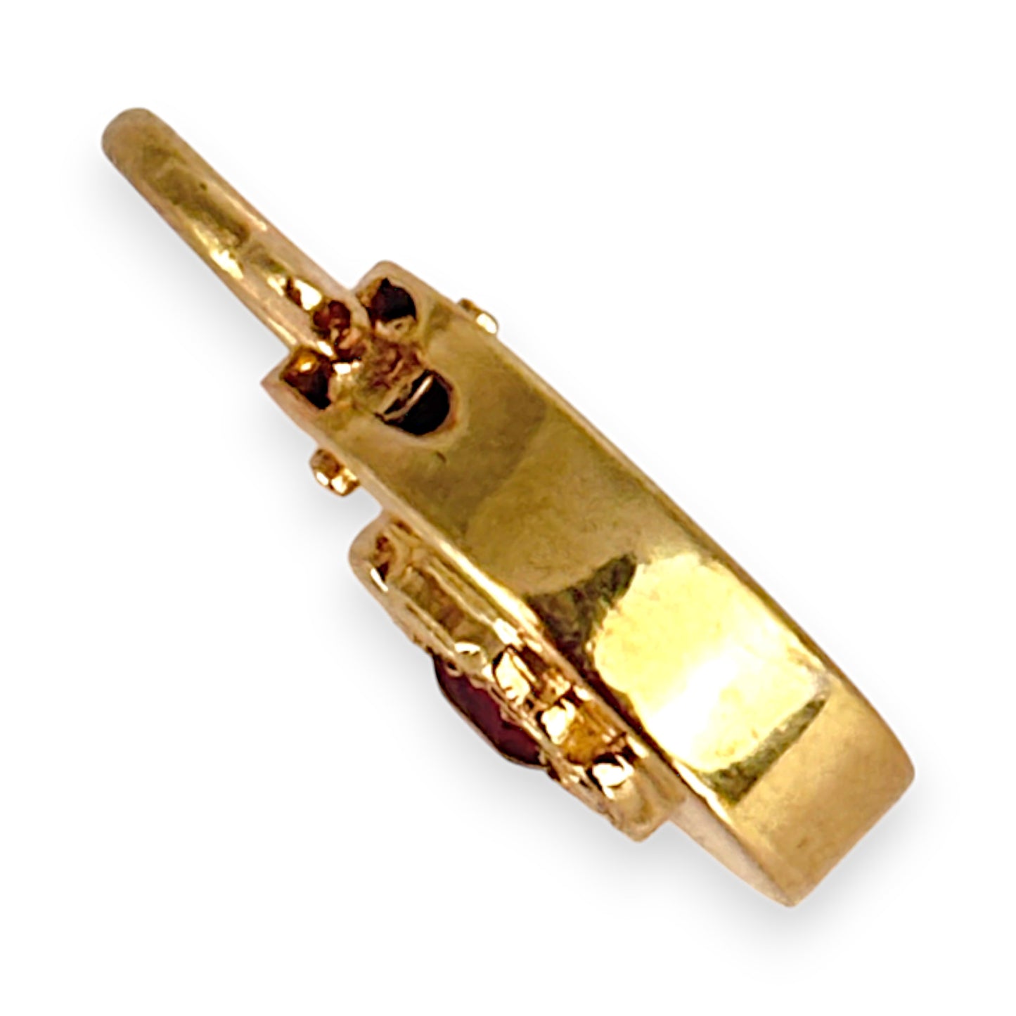 9ct Gold Red Stone Padlock. R # 666