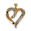 GOLD DEAL | 9ct (9K) Gold Two Tone Luna Lace Heart Pendant with Diamonds
