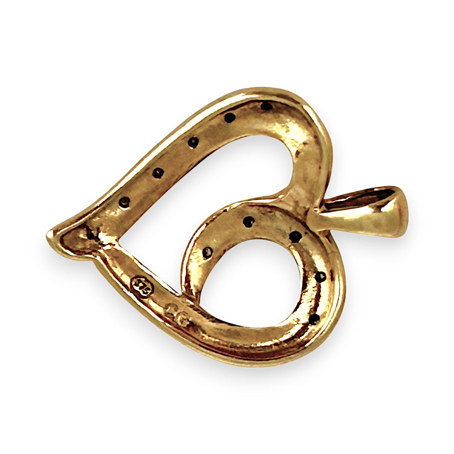 GOLD DEAL | 9ct (9K) Gold Two Tone Luna Lace Heart Pendant with Diamonds