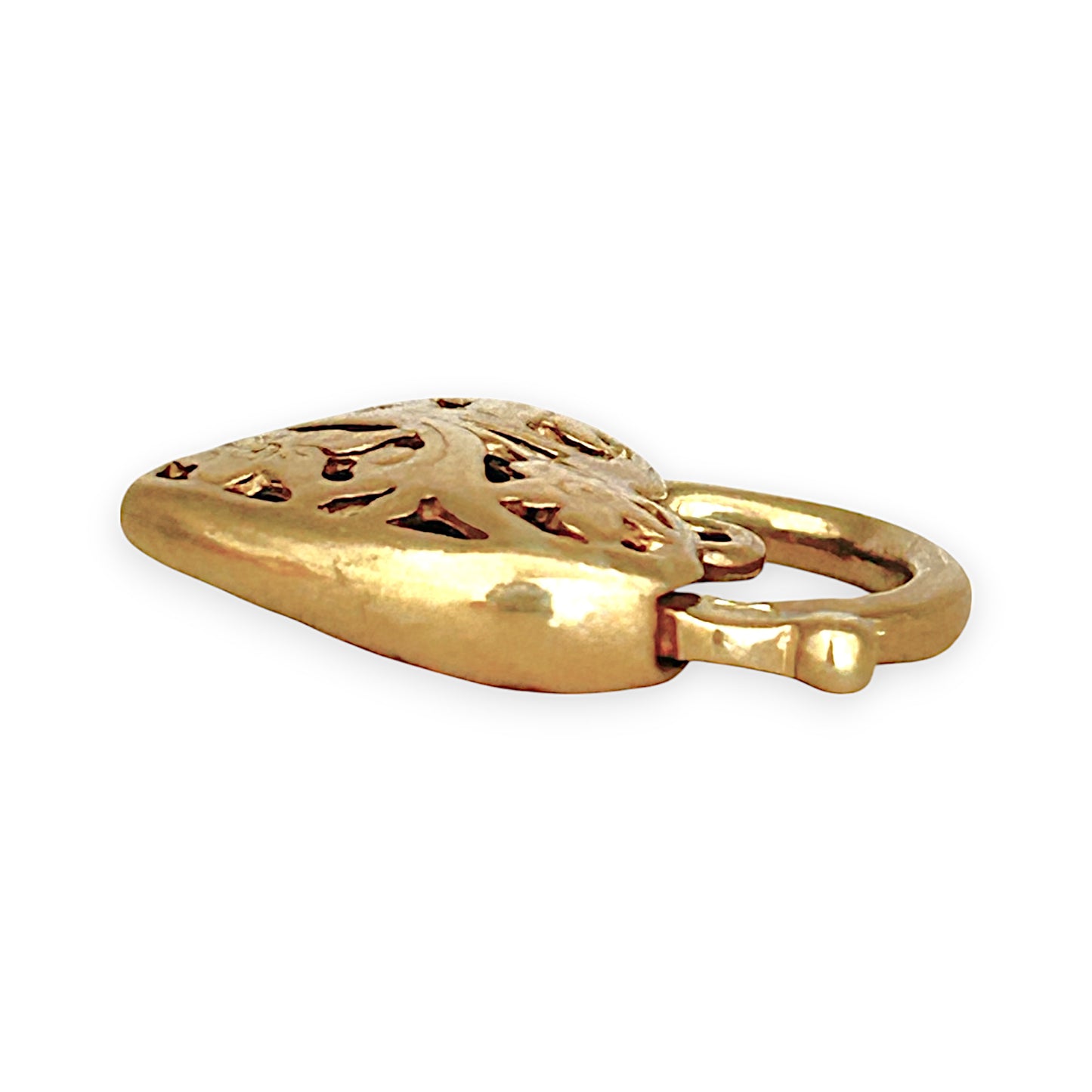 GOLD DEAL | FLASH SALE 9ct (9K) Gold Blossom Padlock Heart Pendant