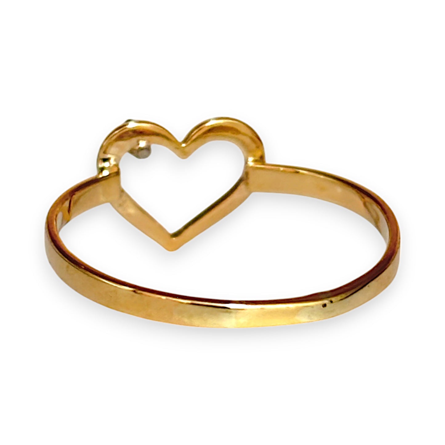 9ct Gold Heart Ring with Miniature Diamond, Size R. R # 679