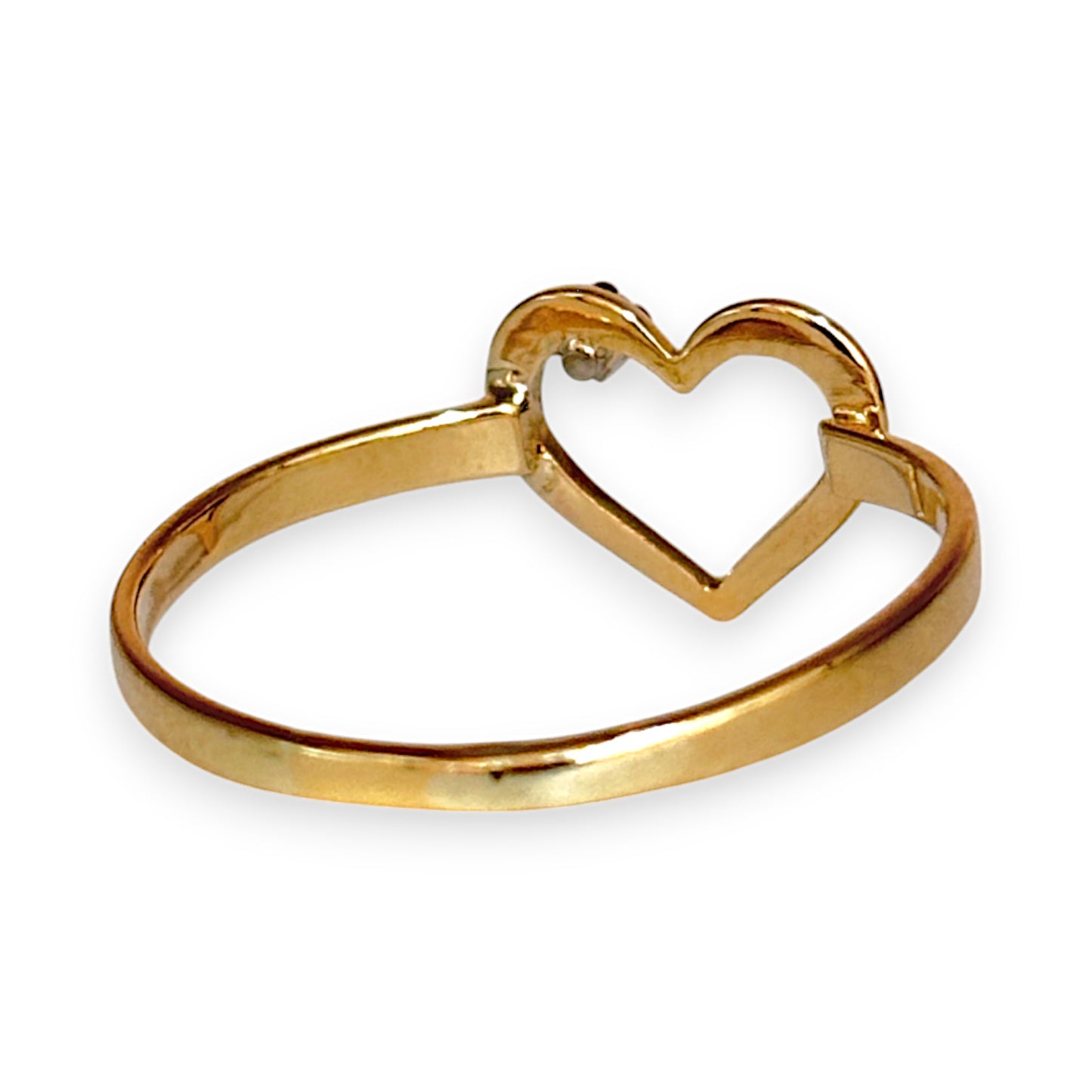 9ct Gold Heart Ring with Miniature Diamond, Size R. R # 679