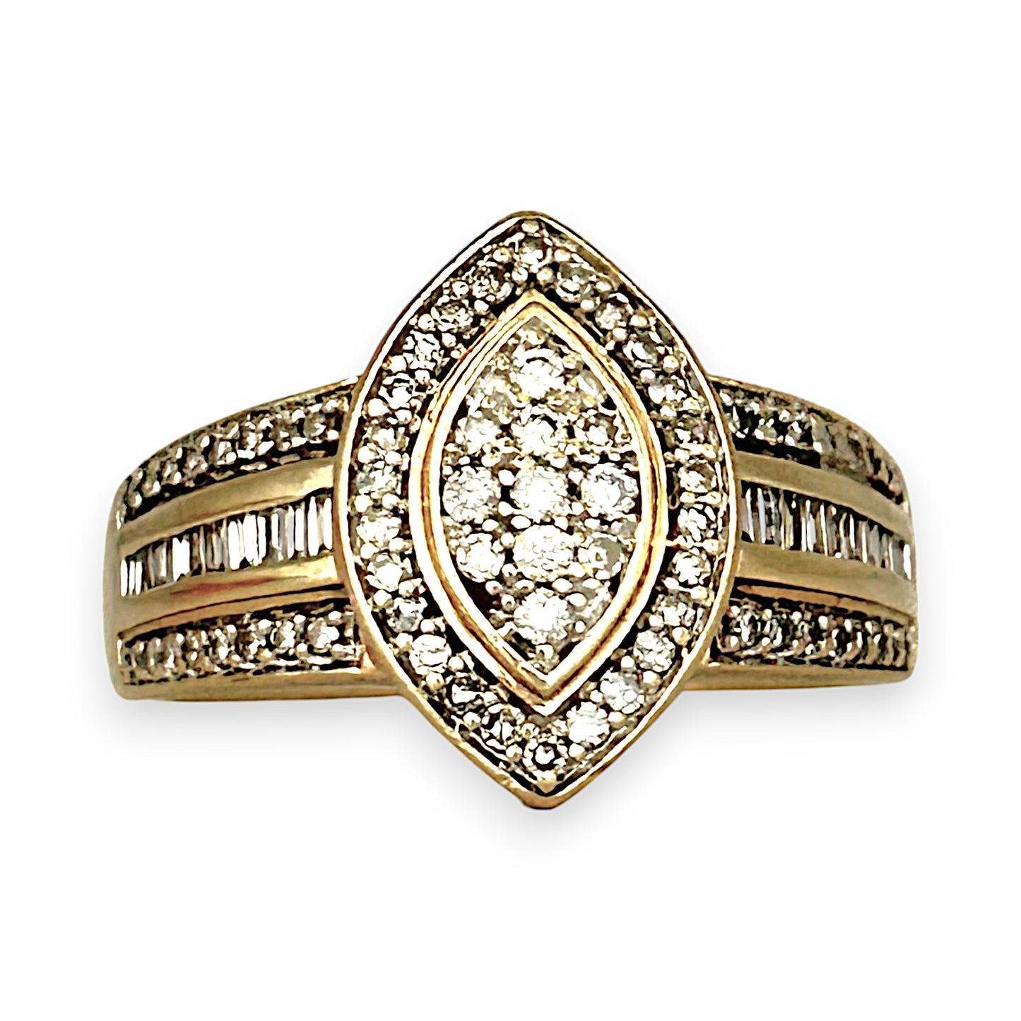 GOLD DEAL | FLASH SALE 9ct (9K) Gold Marquise Diamond Ring TDW 0.50ct Valuation $1,950