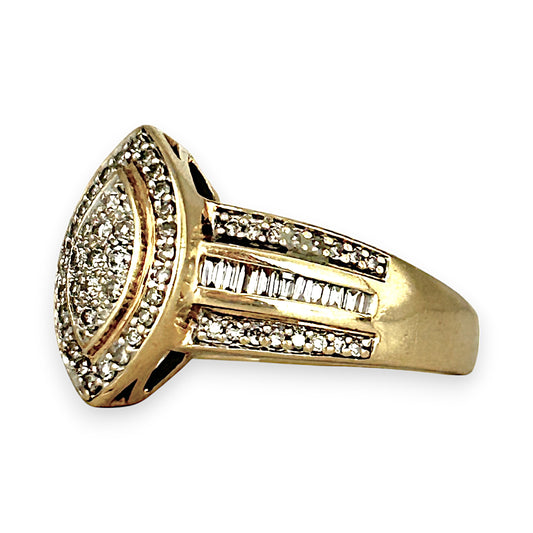 GOLD DEAL | 9ct (9K) Gold Marquise Diamond Ring TDW 0.50ct Valuation $1,950
