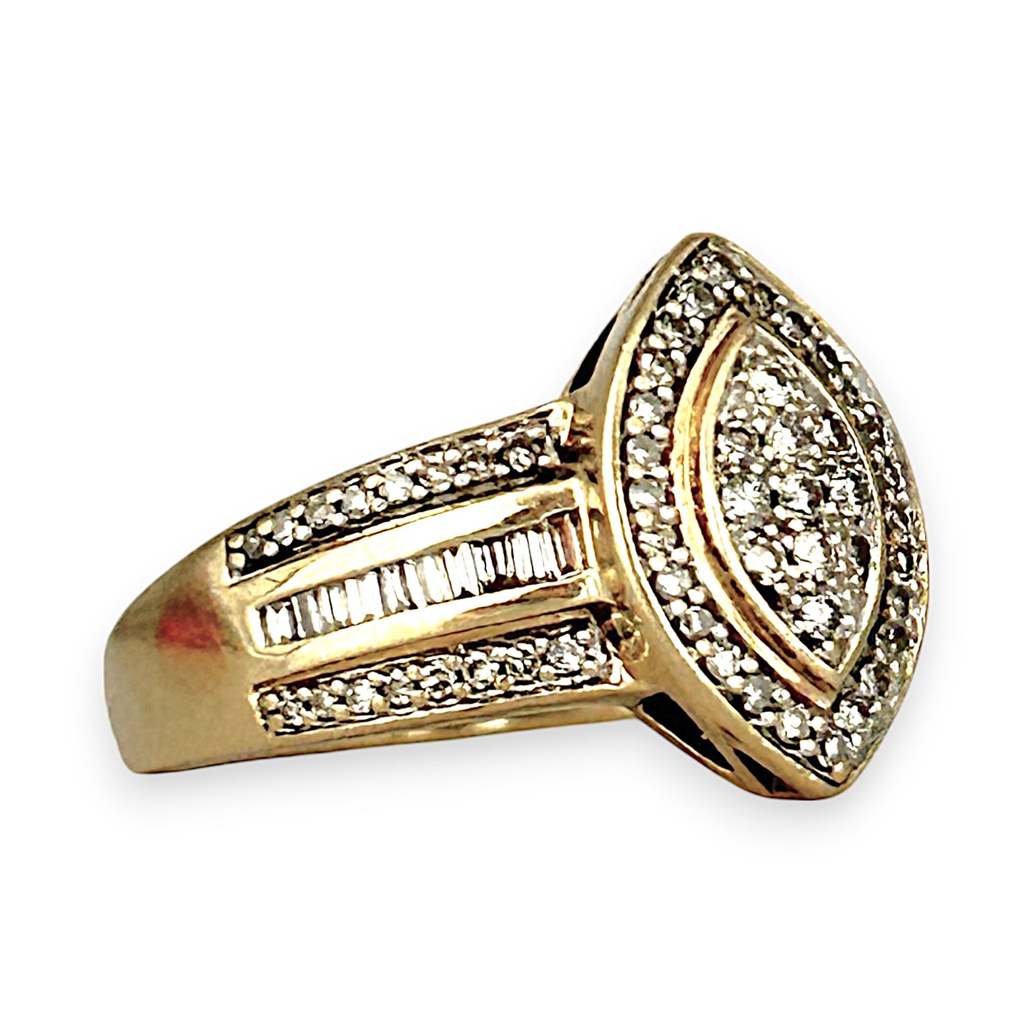 GOLD DEAL | FLASH SALE 9ct (9K) Gold Marquise Diamond Ring TDW 0.50ct Valuation $1,950