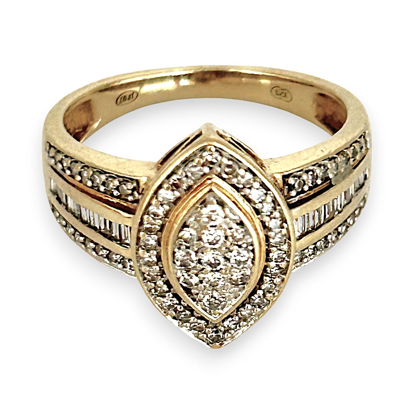 GOLD DEAL | FLASH SALE 9ct (9K) Gold Marquise Diamond Ring TDW 0.50ct Valuation $1,950