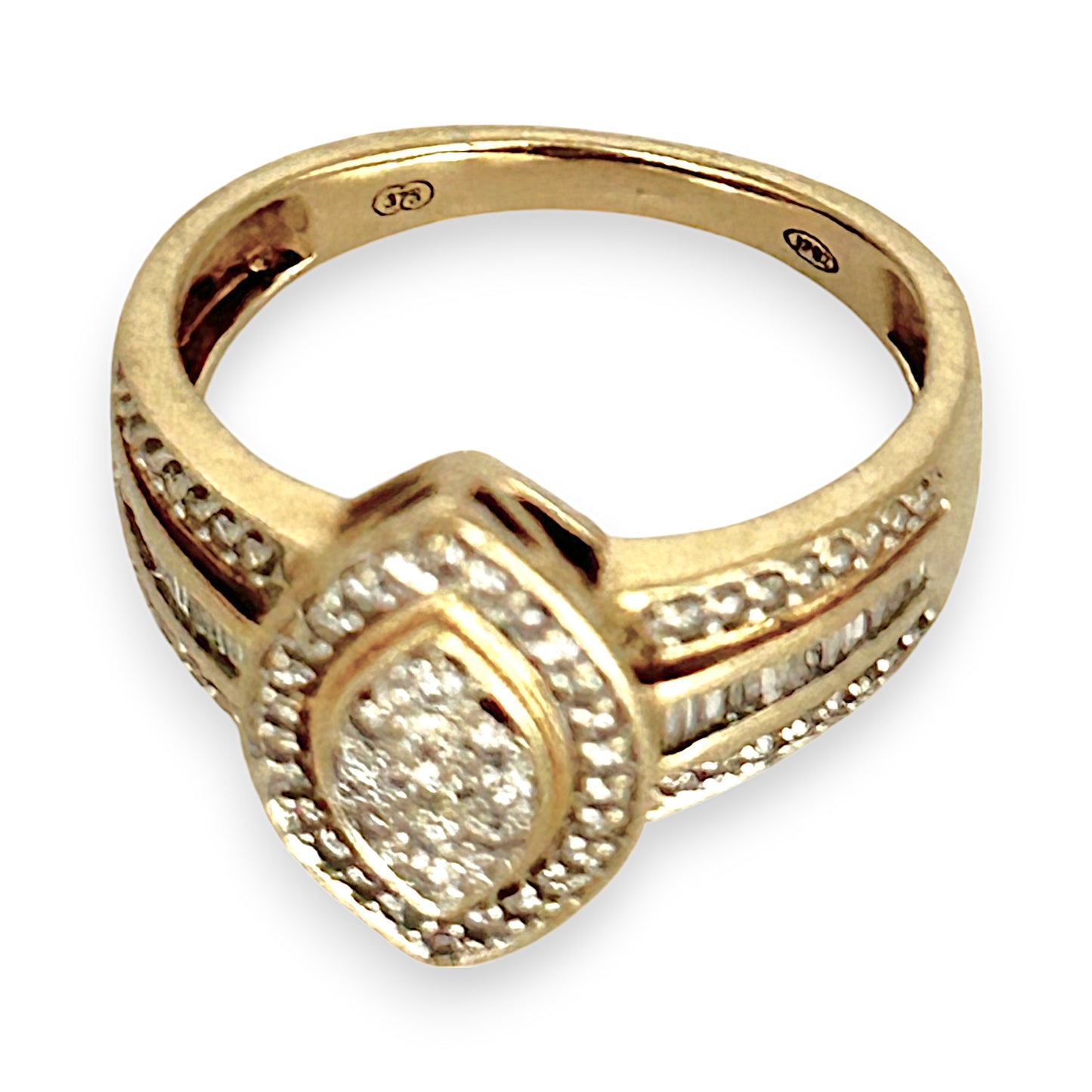 GOLD DEAL | FLASH SALE 9ct (9K) Gold Marquise Diamond Ring TDW 0.50ct Valuation $1,950