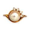 GOLD DEAL | 9ct Gold Pearl & Diamonds Ring Size M