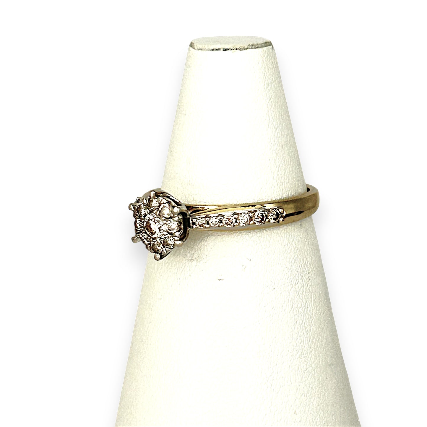 GOLD DEAL | FLASH SALE 9ct (9K) W/Y Gold Radiant Cluster Diamond Ring TDW 0.42ct Valuation $2,250
