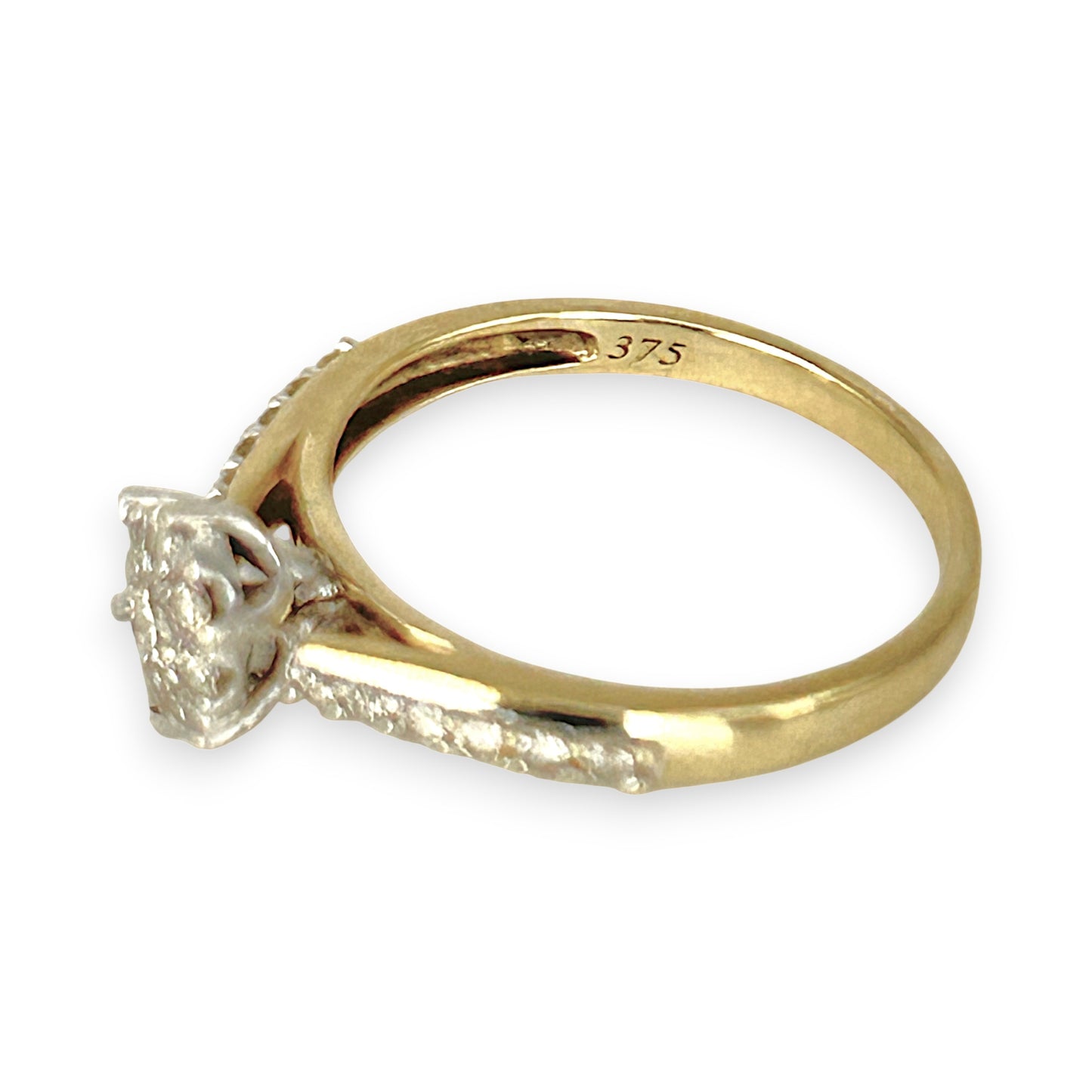 GOLD DEAL | FLASH SALE 9ct (9K) W/Y Gold Radiant Cluster Diamond Ring TDW 0.42ct Valuation $2,250