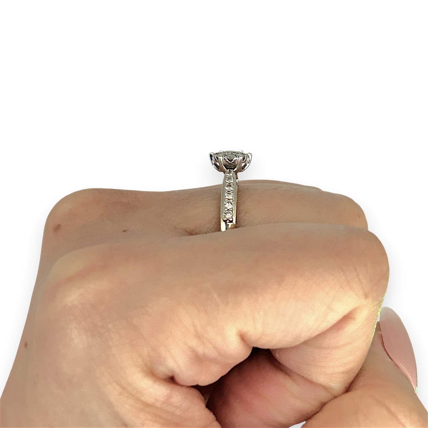 GOLD DEAL | FLASH SALE 9ct (9K) W/Y Gold Radiant Cluster Diamond Ring TDW 0.42ct Valuation $2,250
