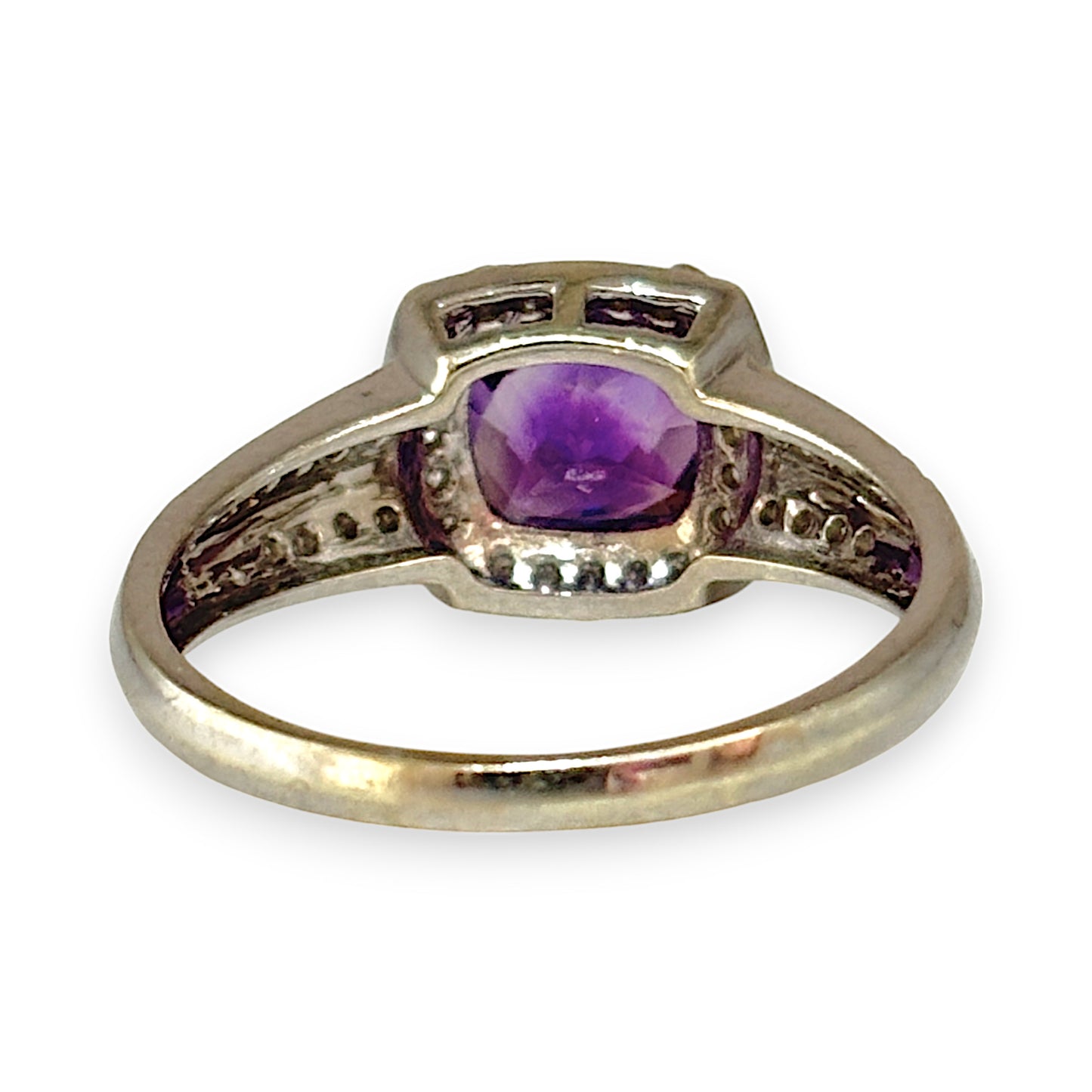 GOLD DEAL | 9ct White Gold Amethyst & Diamond Ring Valuation $1,300