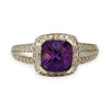GOLD DEAL | 9ct White Gold Amethyst & Diamond Ring Valuation $1,300
