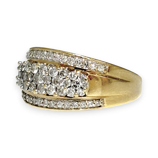 10K Gold Diamond 1.07ct Set Illusion Ring Size Q1/4, Valuation $4,600. R # 687