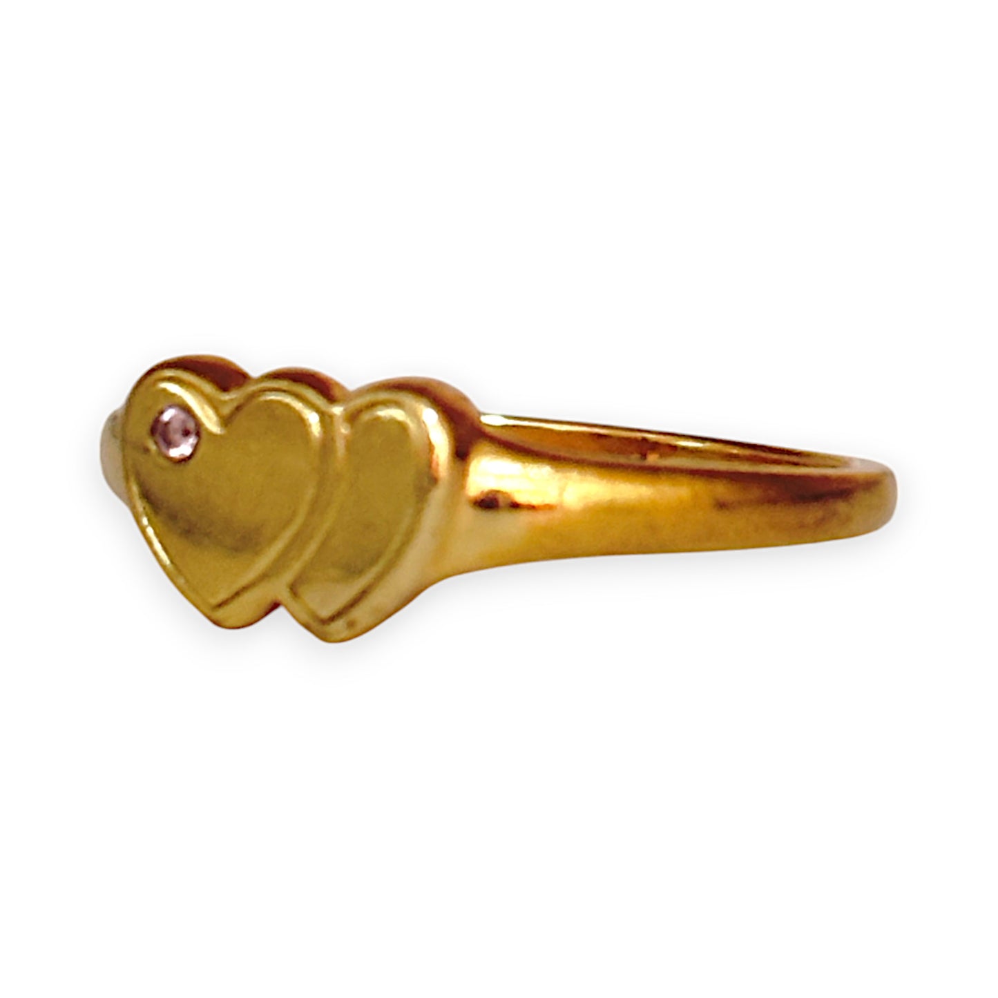 GOLD DEAL | 9ct Gold Twin Heart Elegance Diamond Ring Size O
