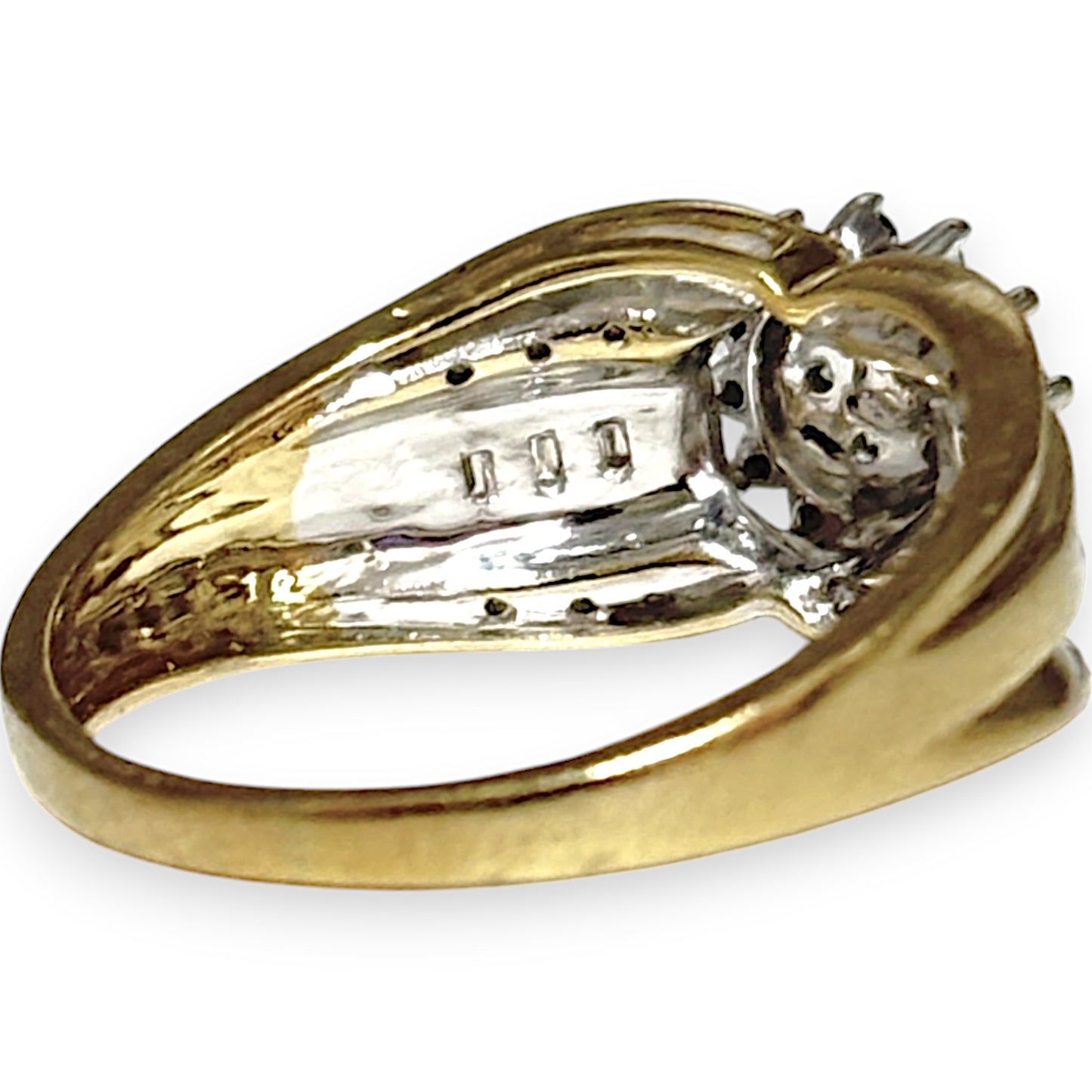 GOLD DEAL | 9ct Gold Triple Tier Cluster & Baguette Diamond Ring Valuation $2,150