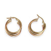 GOLD DEAL | 9ct (9K) Y/W/R Gold Loop 3 Tone Hoop Earrings