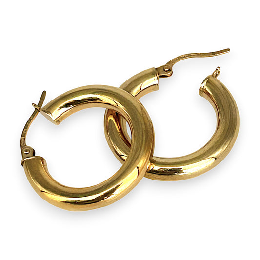 GOLD DEAL | 9K Gold 3.8X22.6mm Verona Polished Hoop Earrings