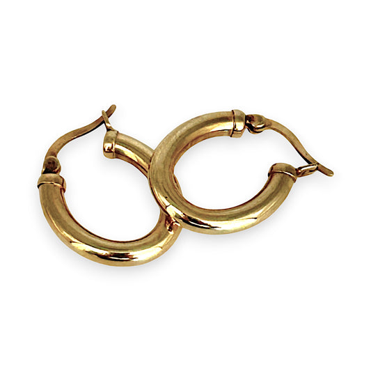 GOLD DEAL | 9K Gold Lustre Oval Loops Hoop Earrings