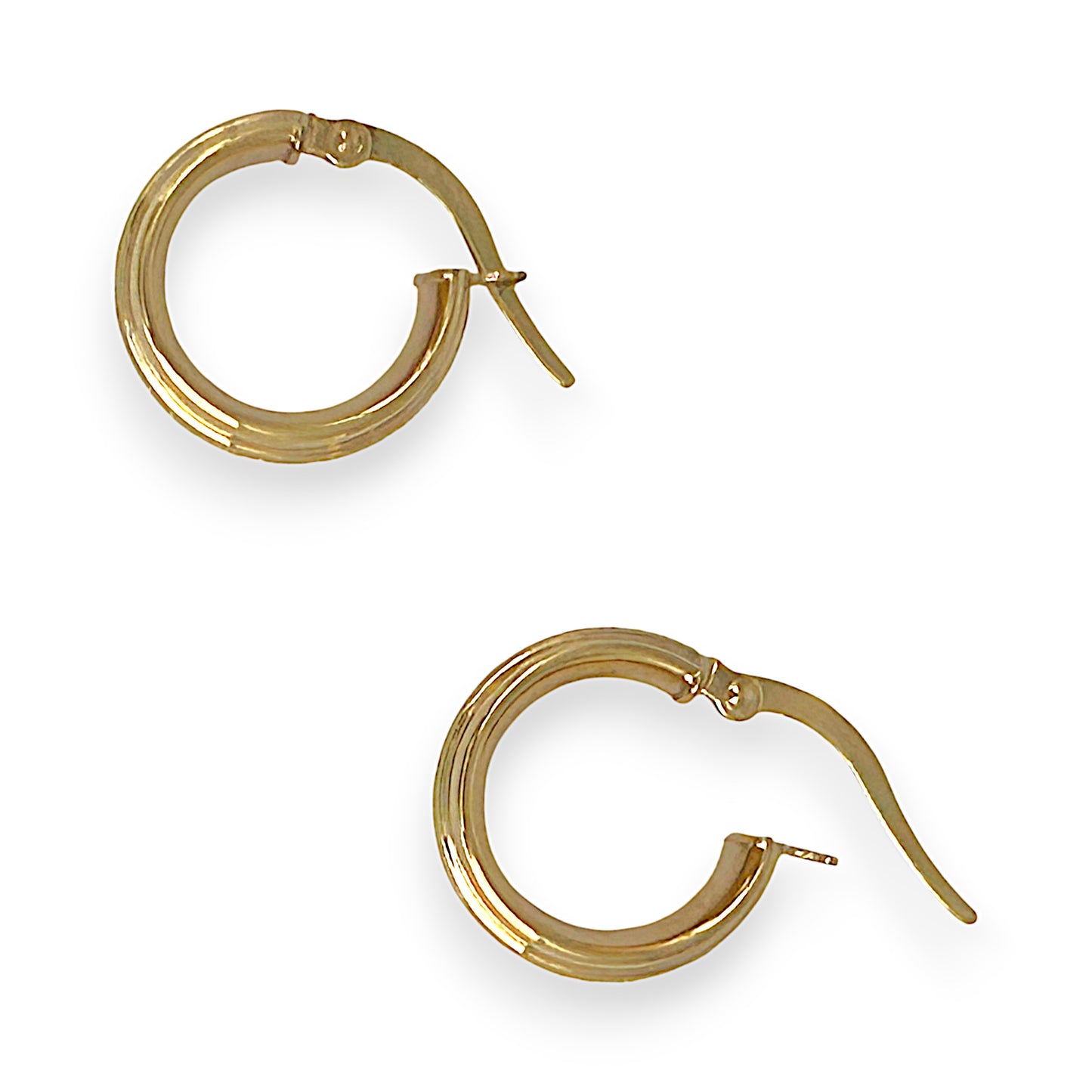 GOLD DEAL | 9ct (9K) Y/W Gold Estate Round Hoop Earrings