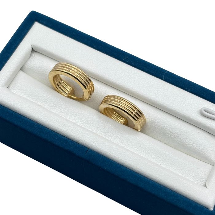 9ct Gold Wide Parallel Hoop Earrings
