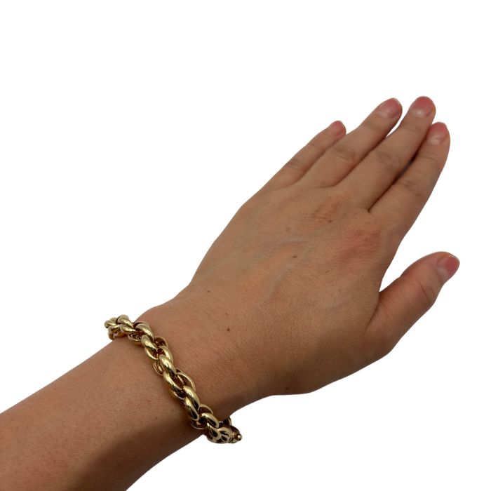 Gold Roller Curb Bracelet