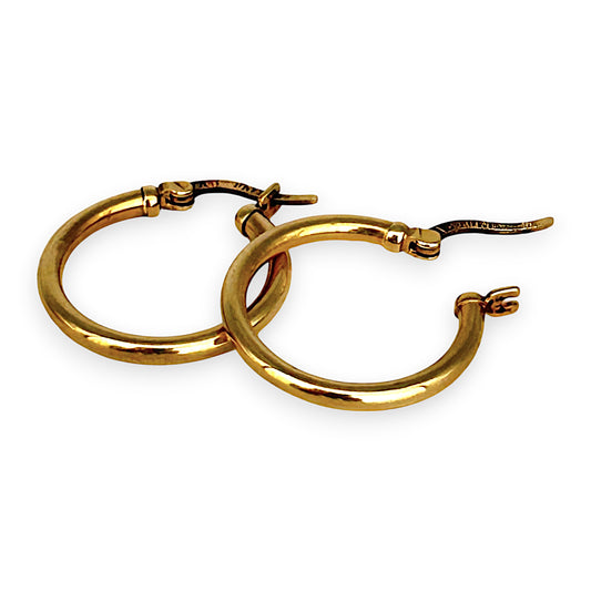 GOLD DEAL | 9ct (9K) Gold Classic Elegant Round Hoop Earrings