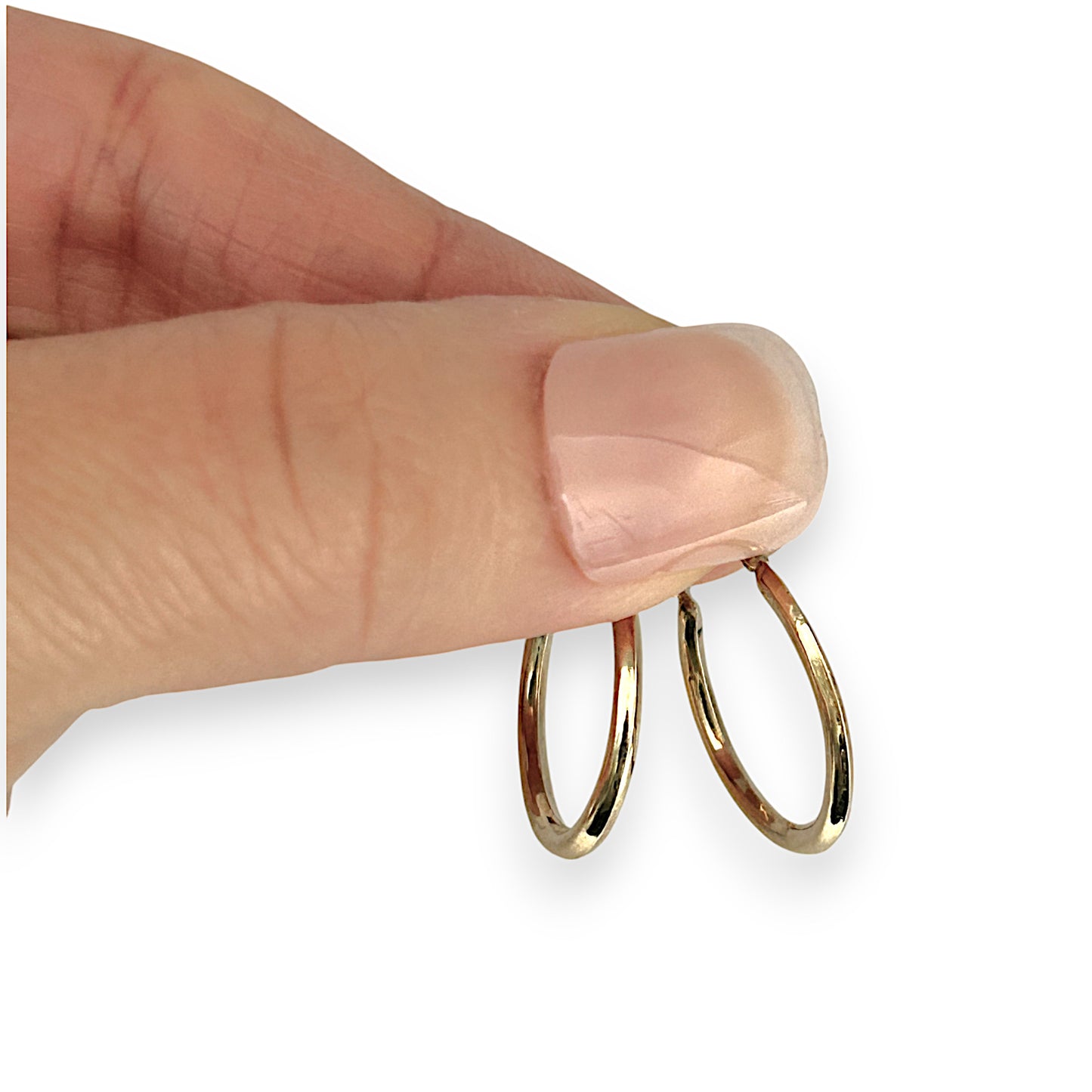 GOLD DEAL | 9K Gold Cushion Rounds Hoop Earrings