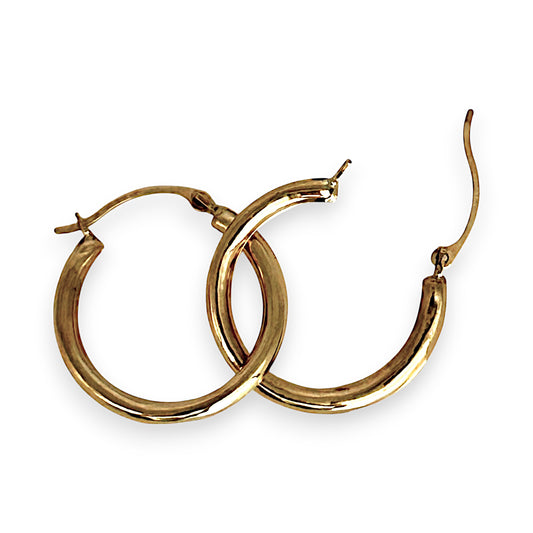 GOLD DEAL | 9K Gold Cushion Rounds Hoop Earrings