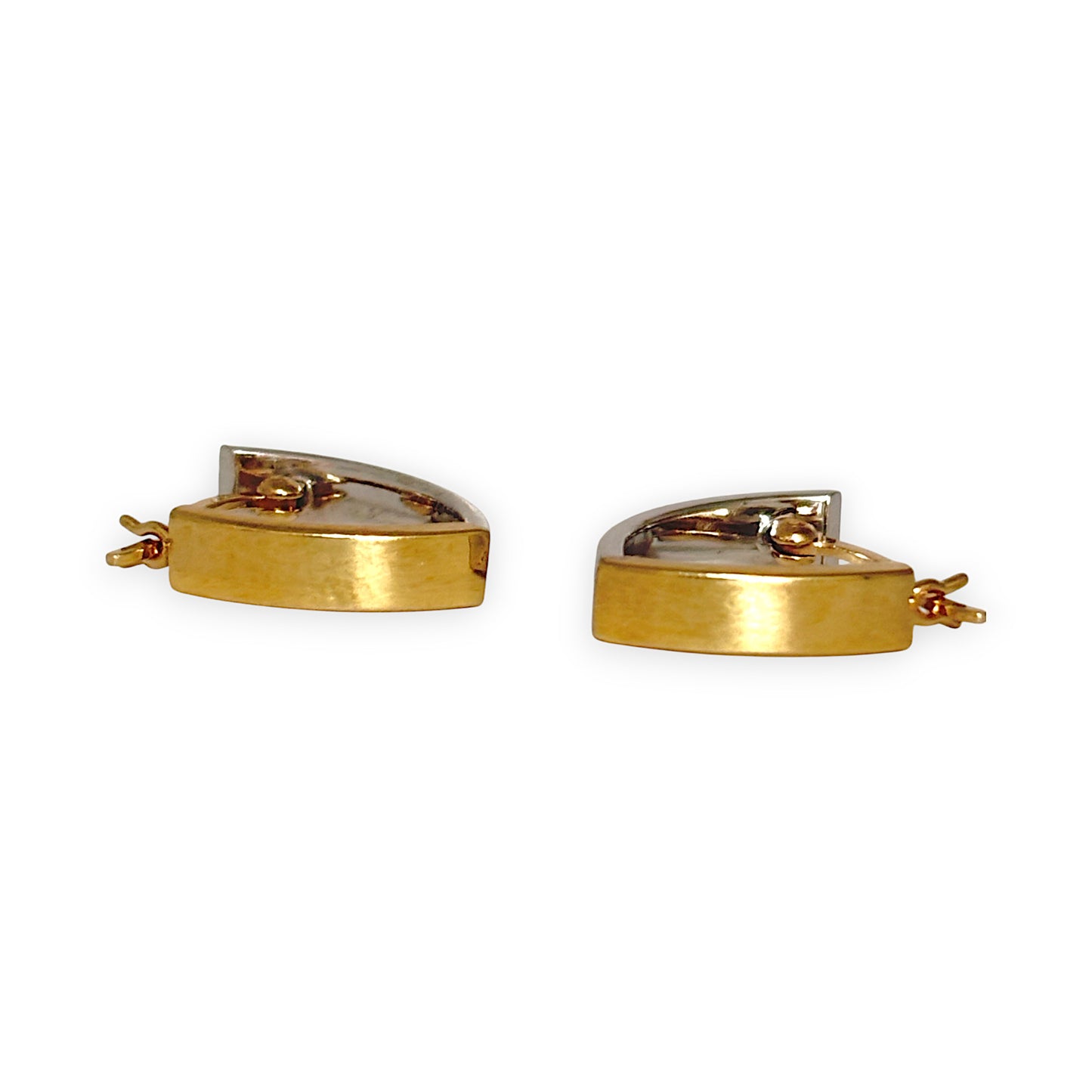 GOLD DEAL | 9ct Yellow & White Gold V Shape Hoop Earrings