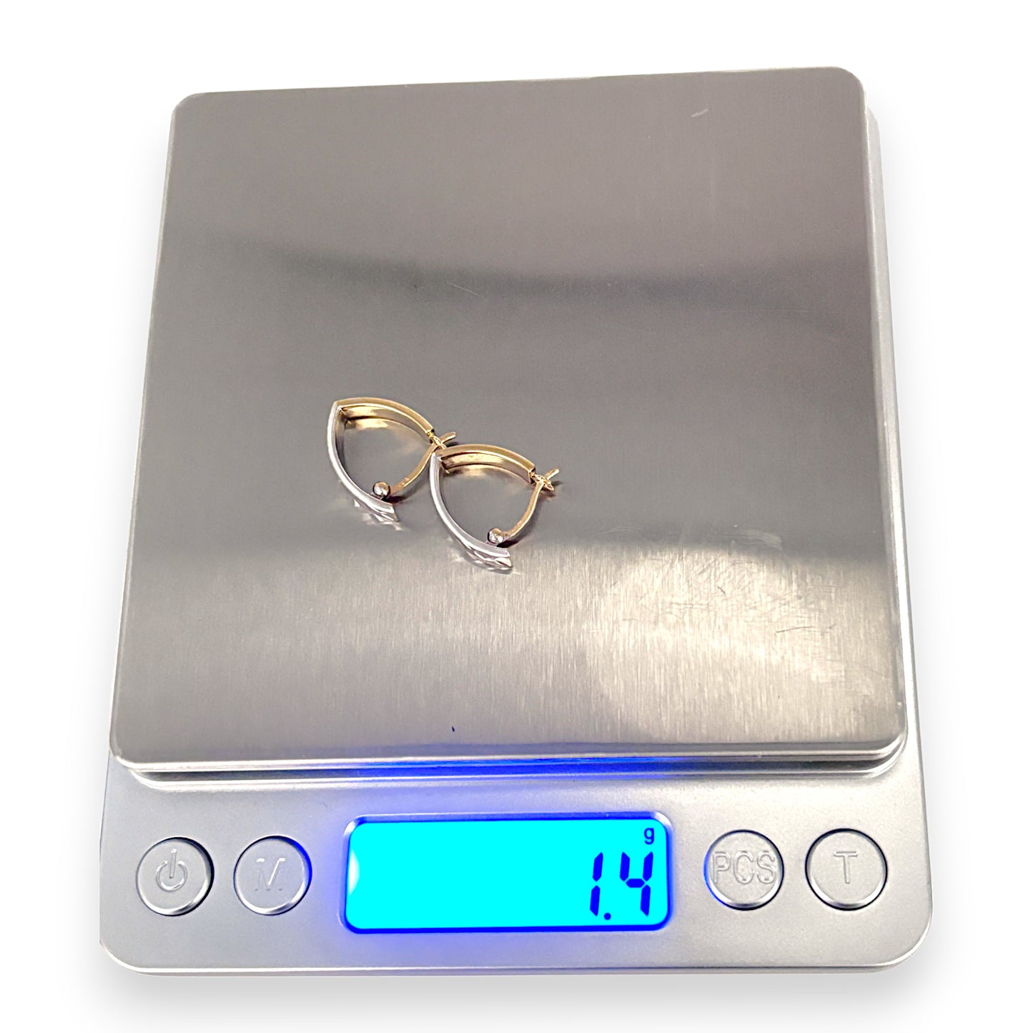 GOLD DEAL | 9ct Yellow & White Gold V Shape Hoop Earrings