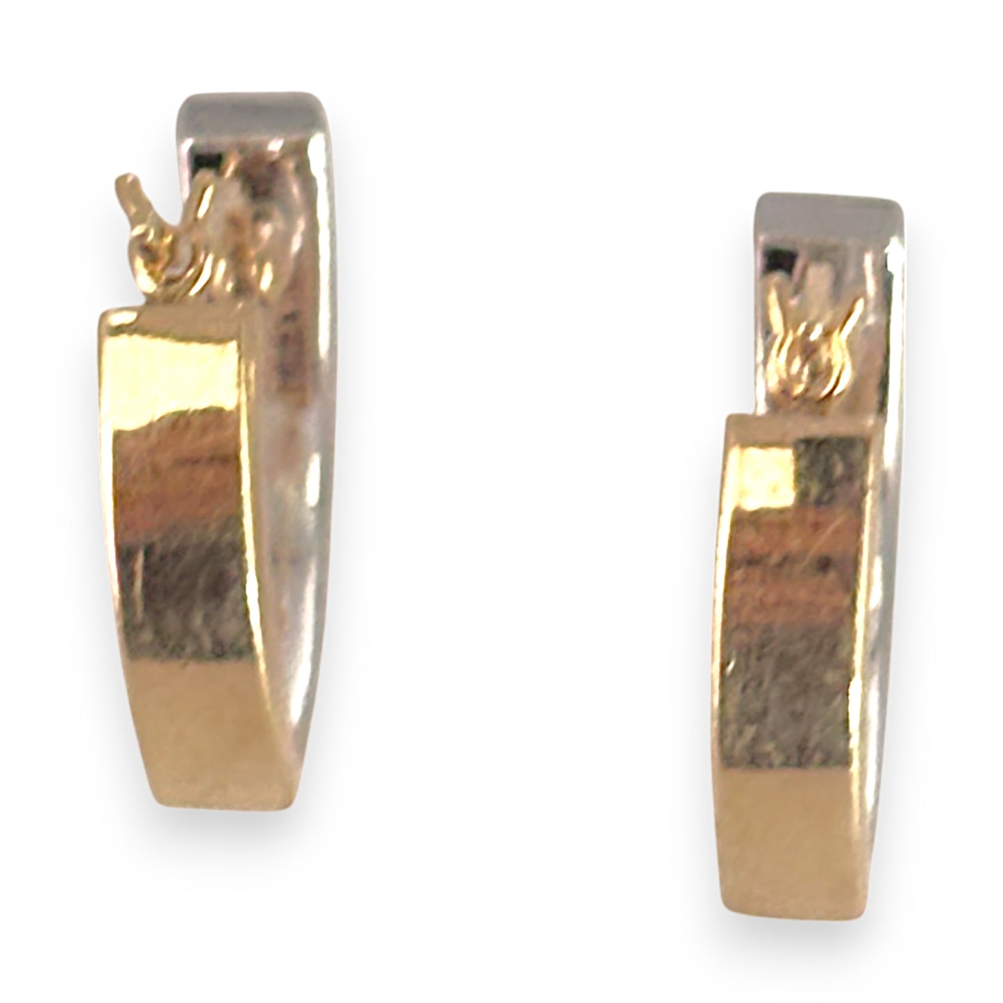 GOLD DEAL | 9ct Yellow & White Gold V Shape Hoop Earrings