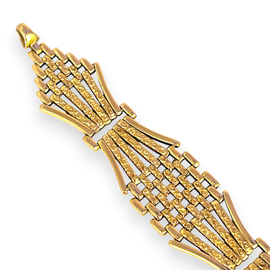 GOLD DEAL | 9ct Gold Bar Gate Bracelet 51.63g Valuation $9,550