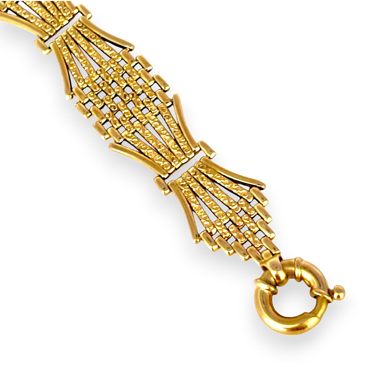 GOLD DEAL | FLASH SALE 9ct Gold Bar Gate Bracelet 51.63g Valuation $9,550