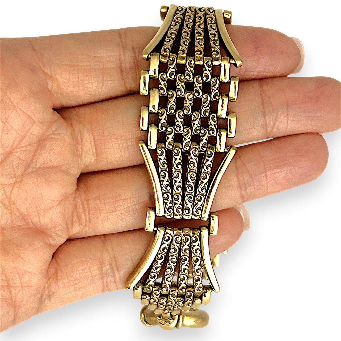 GOLD DEAL | FLASH SALE 9ct Gold Bar Gate Bracelet 51.63g Valuation $9,550