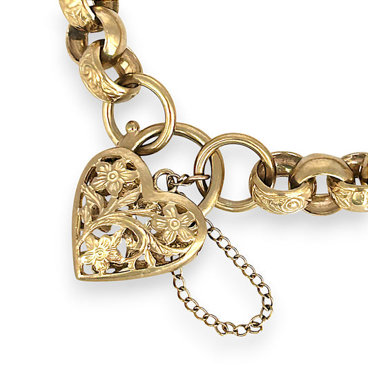 GOLD DEAL | 9ct (9K) Gold Vintage Estate Day & Night Belcher Bracelet 21cm Valuation $5,900