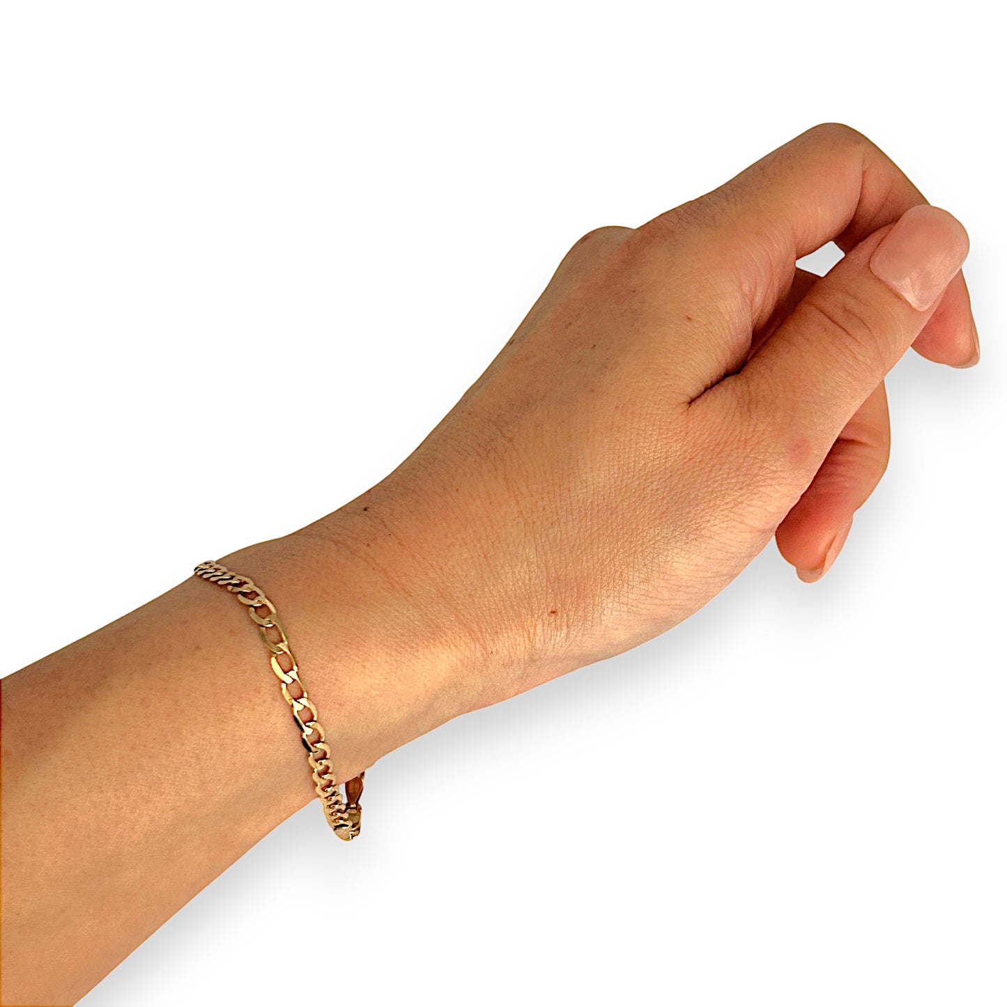GOLD DEAL | 9ct (9K) Gold Radiant Flat Curb Bracelet. Length 21.5cm