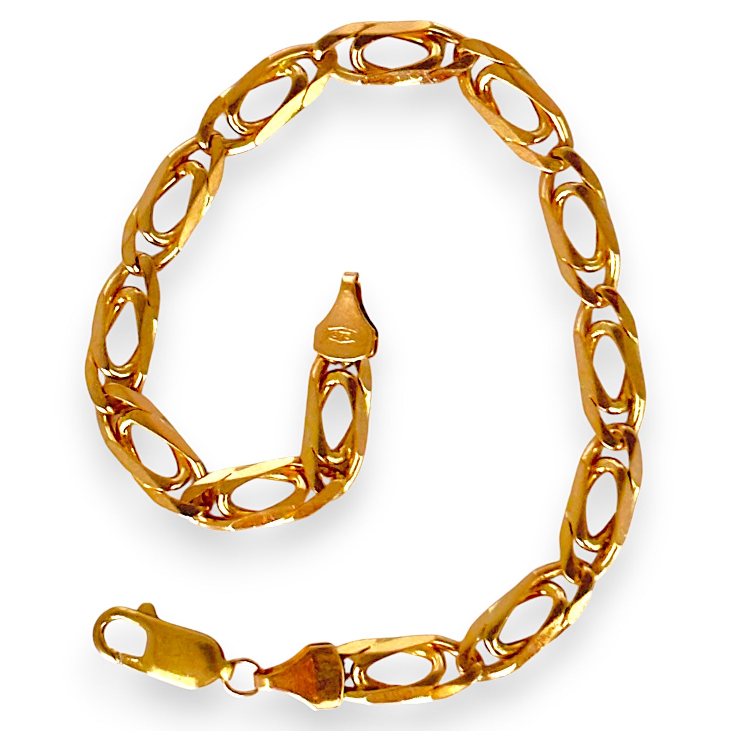 GOLD DEAL | 9ct Gold Double Curb 21cm Bracelet Valuation $2,200
