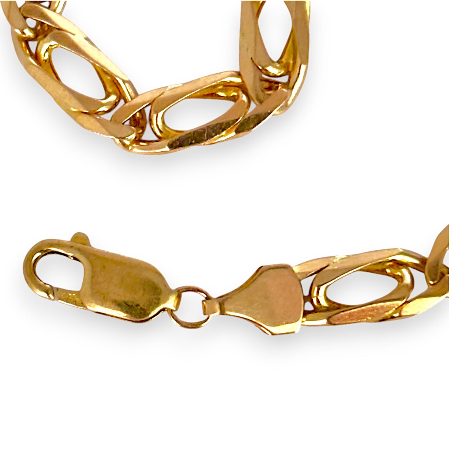 GOLD DEAL | 9ct Gold Double Curb 21cm Bracelet Valuation $2,200