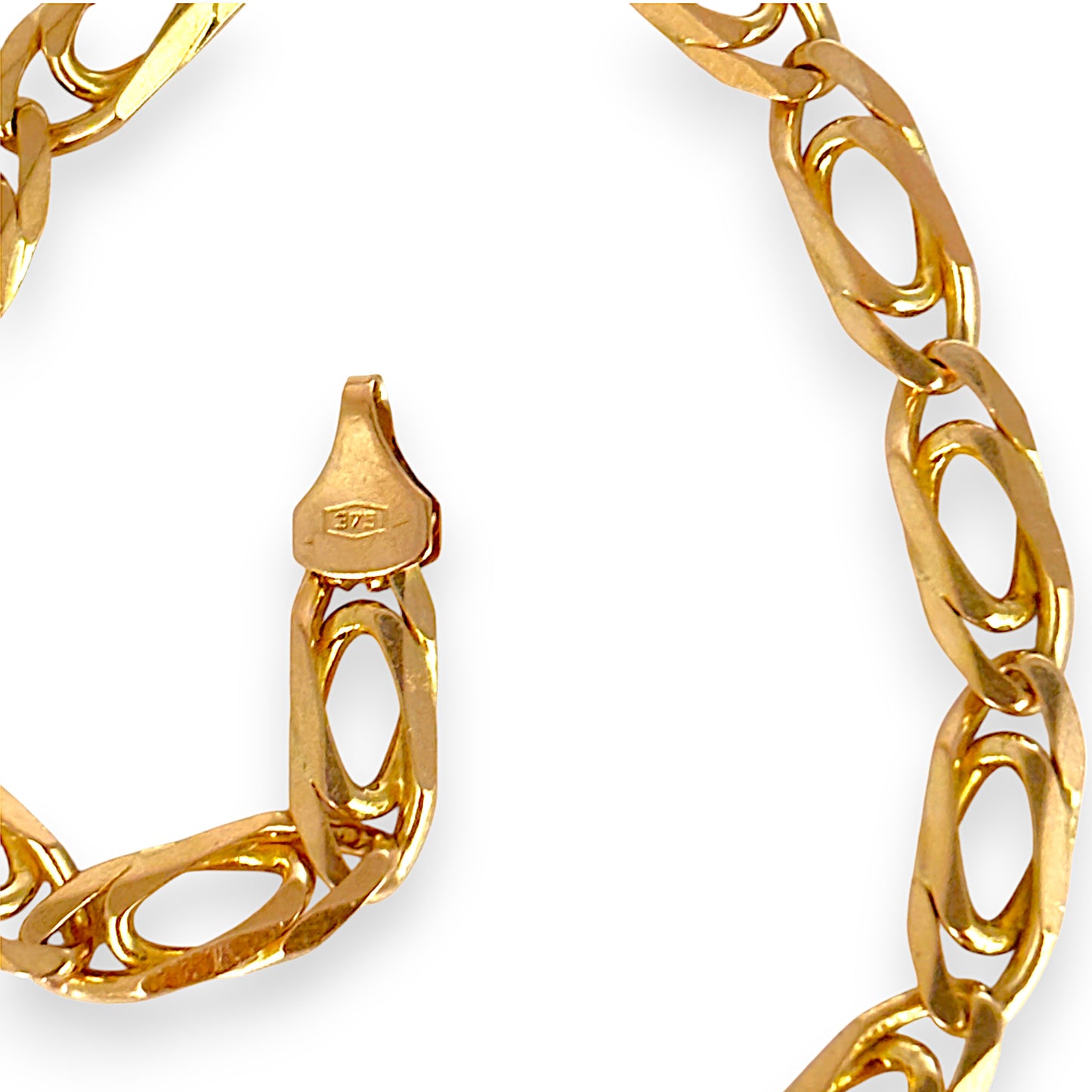 GOLD DEAL | 9ct Gold Double Curb 21cm Bracelet Valuation $2,200