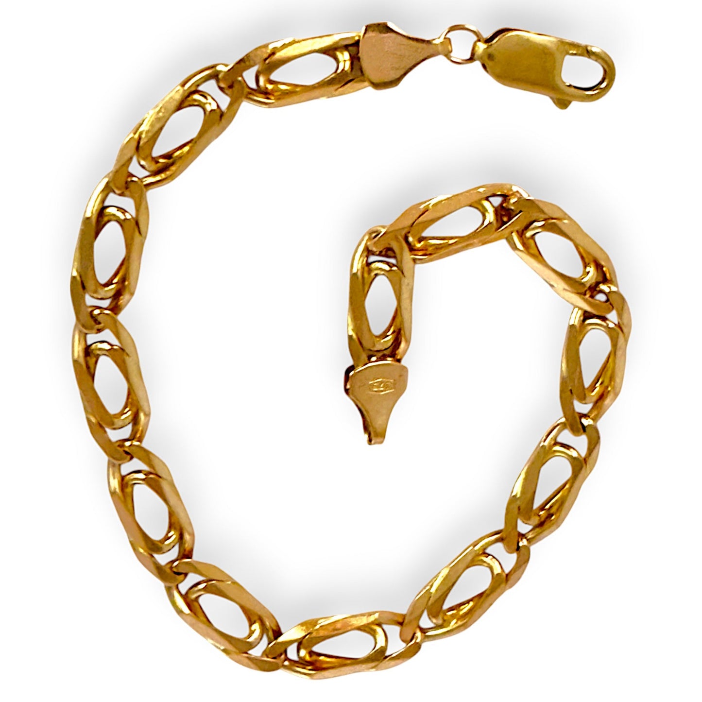 GOLD DEAL | 9ct Gold Double Curb 21cm Bracelet Valuation $2,200