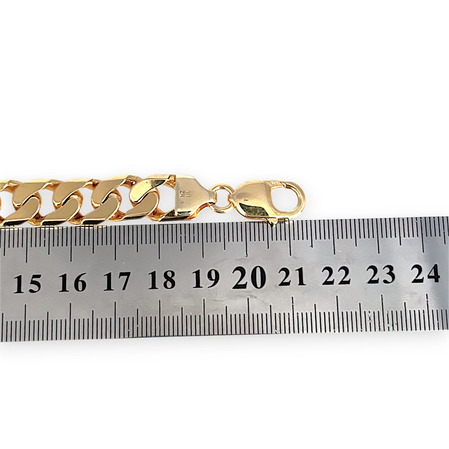 GOLD DEAL | NZ 9ct (9K) Gold Masculine 10.9mm Curb Link Refurbished 45.41g Bracelet 21cm