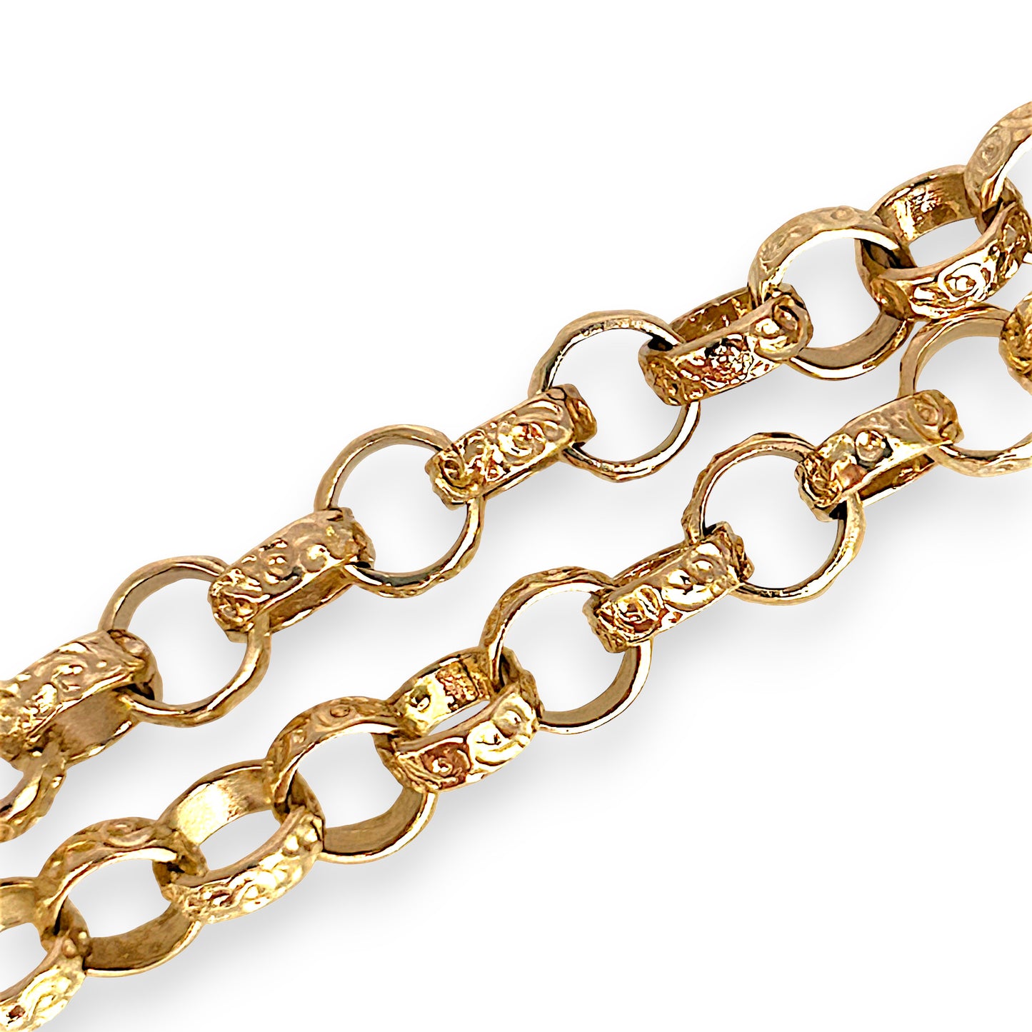GOLD DEAL | 9ct Gold Refurbished Belcher 20cm Bracelet Heart Padlock